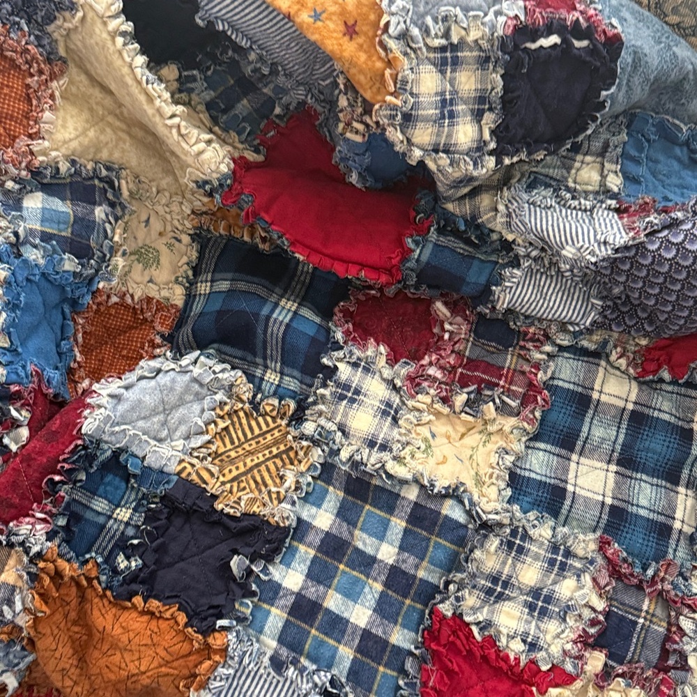 Handmade Multi colors quilt 50 inches by 64 inches